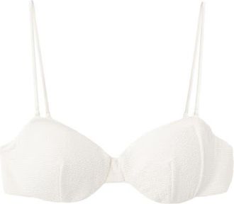 Mango Textured Bandeau Bikini Top in Ecru at Nordstrom, Size X-Small