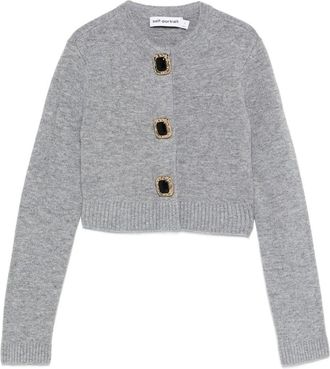 Self Portrait Grey Wool Cardigan