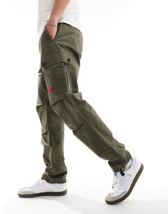 HUGO BOSS HUGO Red - Garlo - Pantaloni cargo verde kaki