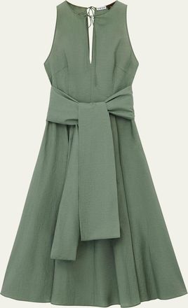 Loewe Draped Tie-Waist Midi Dress