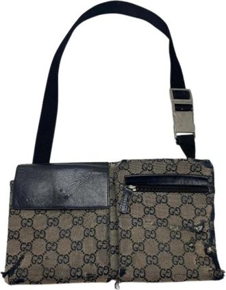 Gucci Pre-owned Vintage Riemtas - Dames - Vintage Heuptassen - Grijs - ONE Size - Leer - Vintage