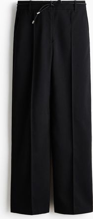 H&M Gerade Hose mit G&uuml;rtel - Schwarz