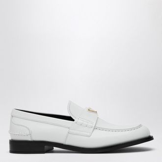 Prada Mocassino bianco in pelle spazzolata
