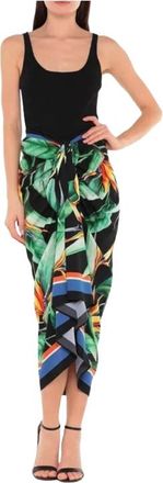 Dolce & Gabbana Black Multicoloured Tropical Print Skirt Size XS