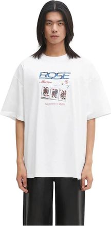 Martine Rose Oversized T-shirt met korte mouwen - Heren - T-shirts - Wit - XS - Katoen - Tops