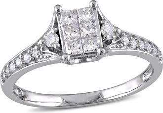 Mimi & Max 1/2ct TW Princess Cut Diamond Engagement Ring 10k White Gold