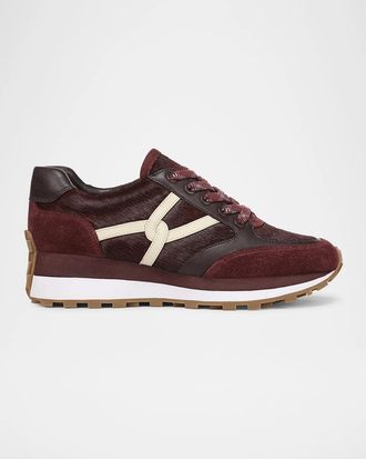 Veronica Beard Valentina Calf Hair Retro Sneakers