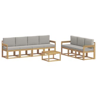 vidaXL Conjunto De Sof&aacute;s De Exterior 8 Pcs Blanco Y Gris Claro Vidaxl