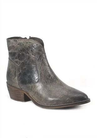 Diba Womens Cool Wind Vintage Leather Booties In Charcoal Vintage Leather