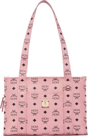 MCM Aren School Bag Tote in Visetos in Soft Pink at Nordstrom