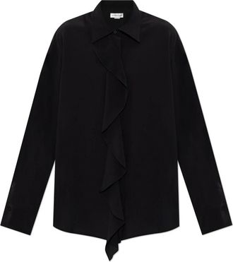 Victoria Beckham Zijden blouse - Dames - Overhemden - Zwart - XS - Overhemden