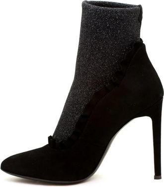 Giuseppe Zanotti Zwarte Tronchetto laarzen - Dames - Laarzen met Hak - Zwart - 37 1/2 EU - Schoenen