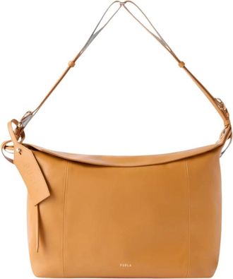 Furla Ginevra L Hobo Tas - Dames - Schoudertassen - Bruin - ONE Size - Nylon - Tassen