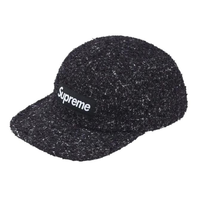SS26 Boucl&eacute; Camp Cap Black SUP-SS26-1016-BLK