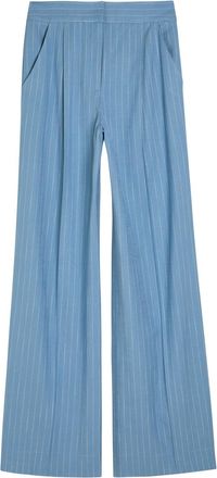 Veronica Beard Heyser Striped Wide-leg Trousers - Blue - 12 (UK16 / XL)