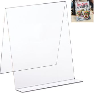 Relaxdays Relaxdays - 10 Atriles Libros, Soporte Universal, Din A4, Ligero Y Resistente, Cocina, Acr&iacute;lico, 24 X 20 X 20 Cm, Transparente