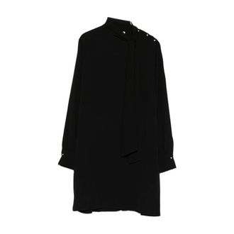 Liu Jo Kleedjes, Dames, Zwart, XS, Polyester, Zwarte Jurk Aw 25 Elegante Stijl
