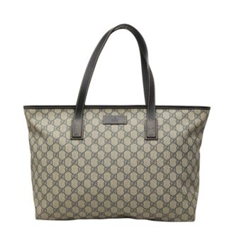 Gucci Gray Pvc Leather Handbag Tote Bag (Pre-Owned)