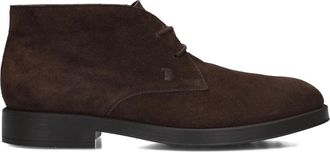 Tod's Su&egrave;de Enkellaarsjes met Veters - Heren - Veterlaarzen - Bruin - 43 EU - Su&egrave;de - Schoenen