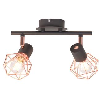 Berkfield Home Ceiling Lamp with 2 Spotlights E14 Black & Copper