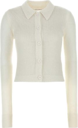 Cecilie Bahnsen White Mohair Blend Jaki Cardigan