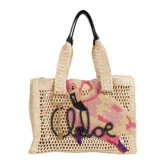Chlo&eacute; Summer Banana East-West Tote Bag - female - Chlo&eacute; - Shopping Bags - Beige - ONE SIZE - Bags