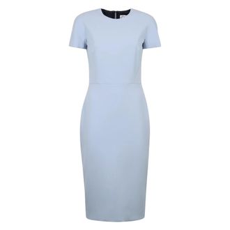 Victoria Beckham Midi Dresses, female, Blue, Size: XS Crepe Midi Dress