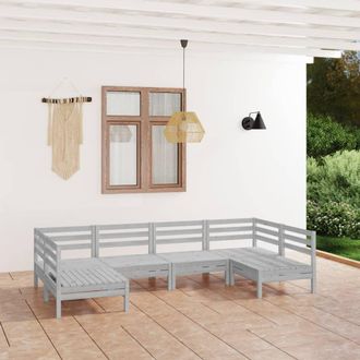 vidaXL Juego De Muebles De Jard&iacute;n 6 Piezas Madera Maciza Pino Blanco Vidaxl