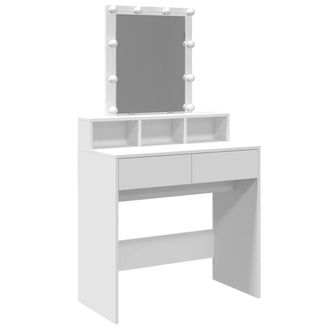 Berkfield Home Dressing Table with LED White 80x41x144.5 cm