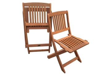 Habitat et Jardin Habitat Et Jardin - Conjunto De Sillas Plegables Para Jard&iacute;n En Madera Ex&oacute;tica Maple -marr&oacute;n Claro