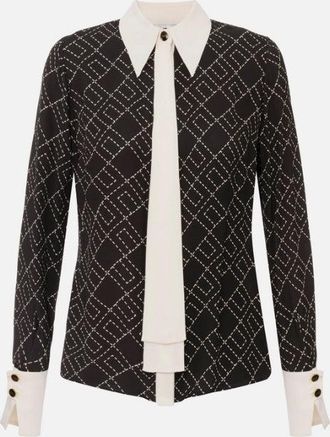 Elisabetta Franchi Two Tone Print Shirt
