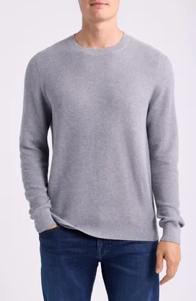 Nordstrom Cotton & Cashmere Sweater in Grey December Heather at Nordstrom, Size Xx-Large