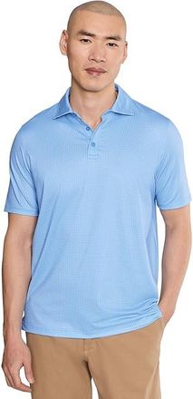 Johnston & Murphy Xc+ Ace Performance Polo Mens Clothing Light Blue/ White Gingham : 3XL, Polyester/Spandex
