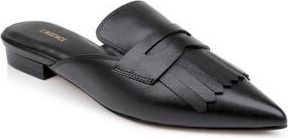 L'agence Barbe II Pointed Toe Kiltie Fringe Loafer Mule in Black Leather at Nordstrom Rack, Size 8.5