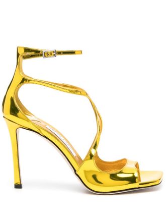Jimmy Choo London Azia 95mm leather sandals - women - Leather/Leather/Leather - 37 - Yellow