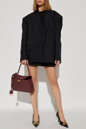 Balenciaga Blazer With Wool Finish, Womens, Black