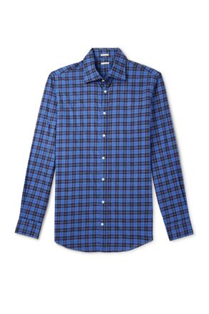 Massimo Alba Genova Checked Cotton-Poplin Shirt