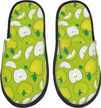 Generic Green Fruit Unisex Shoes Breathable Slippers Cosy Sliders For Indoor Winter Bedroom L