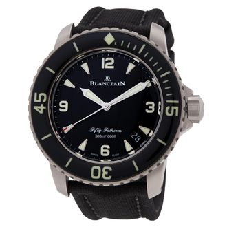 Blancpain Pre-owned Blancpain Fifty Fathoms Automatic Black Dial Mens Watch 5015 12B30 98