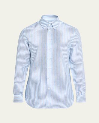 Bergdorf Goodman Mens Striped Cotton Button-Down Shirt