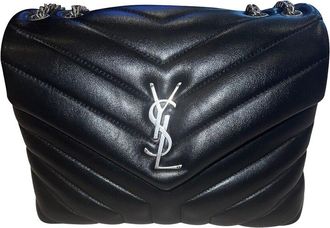 Saint Laurent Black Leather Small Loulou Shoulder Bag (Authentic Pre-Loved)