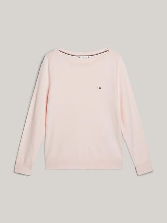 Tommy Hilfiger Womens Boatneck Sweater - Pink - XXL