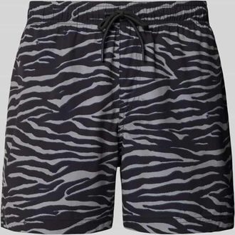 Jack & Jones Jack & Jones Regular Fit Badeshorts mit Allover-Animal-Print Modell Maui in Black, Gr&ouml;&szlig;e XXL