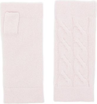N.Peal cable fingerless gloves - Pink