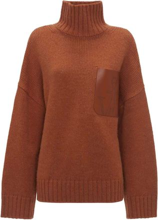 J.W.Anderson anchor-logo ribbed-knit jumper - women - Wool/Acrylic/Alpaca Wool - S - Brown