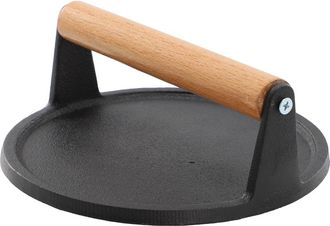 MegaChef 7.5 Inch Round Heavy Duty Cast Iron Grill Press in Black at Nordstrom