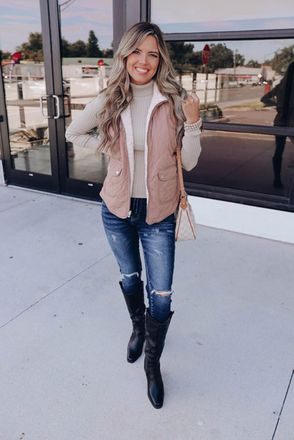 Azura Exchange Womens Quilted Sherpa Vest - Coral - Size X-Large