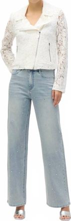 Joseph Ribkoff Floral Lace Jacket In White