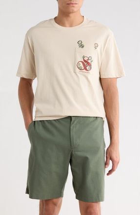 Scotch & Soda Floral Embroidered Pocket Graphic T-Shirt in Fog at Nordstrom Rack, Size X-Large