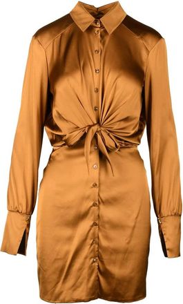 Patrizia Pepe Acetate Stretch Dress - Bronze